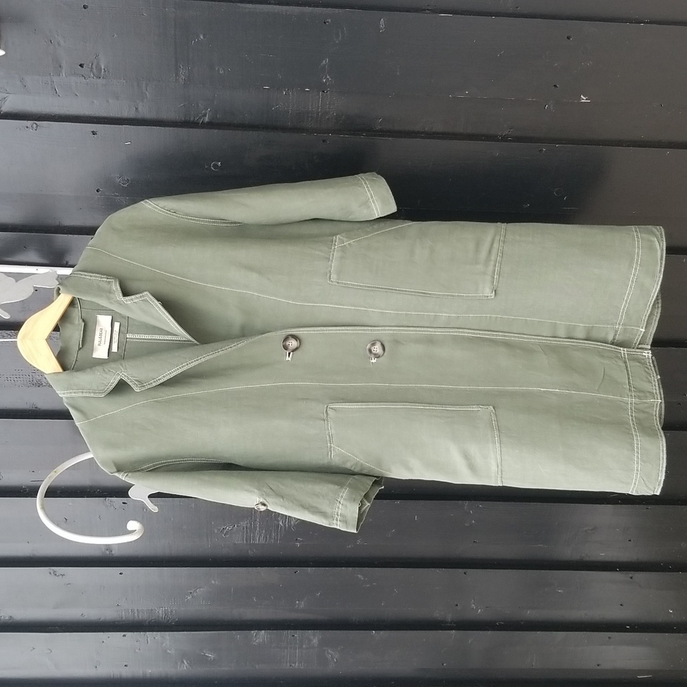 Pull and Bear Linen Blend Trench Coat
